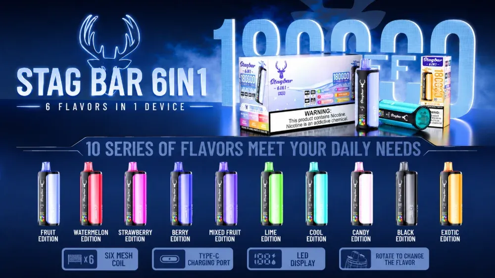 stag bar 6in1 180000 puffs